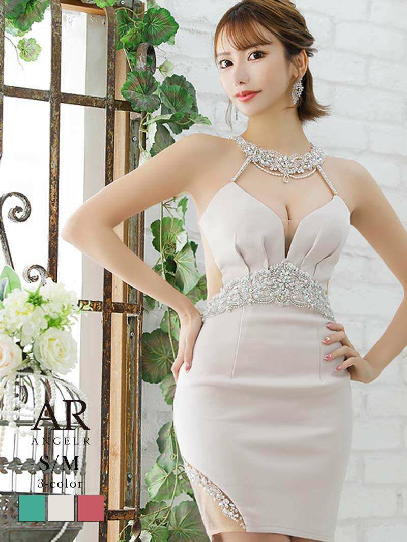 バックシースルービジュータイトキャバミニドレス【Angel R/エンジェルアール】