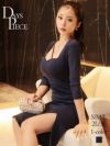 ※一部予約販売※美脚魅せセクシースリット膝丈KANO着用キャバ嬢ワンピース【DAYS PIECE】