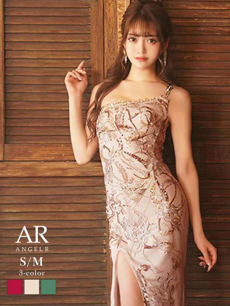 【Angel R/エンジェルアール】美脚効果スリットのキャバロング丈ドレス