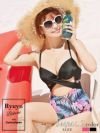 水着 ボタニカル柄胸盛りハイウエストモノキニ　ENA着用ビキニ【Ryuyu】