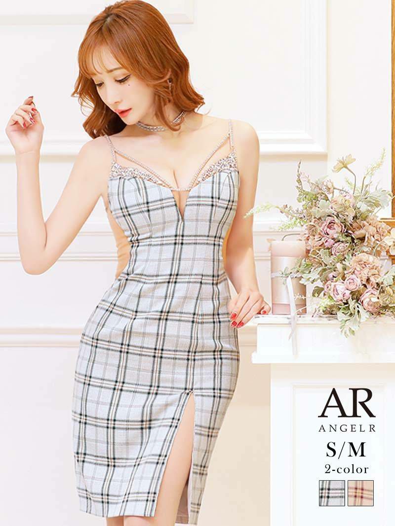 【Angel R/エンジェルアール】ビジュー付きチェック柄ミニドレス