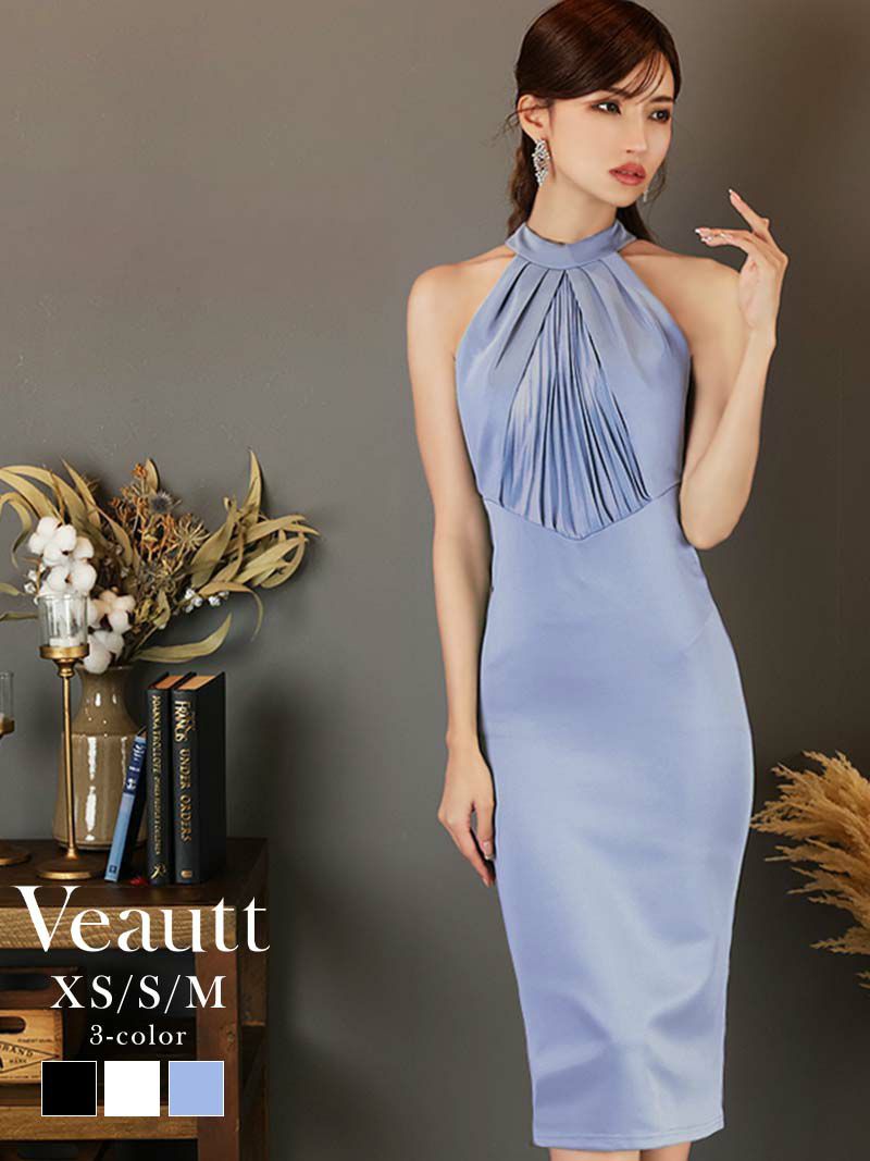 【Veautt/ヴュート】美シルエタイトデザイン膝丈キャバクラドレス