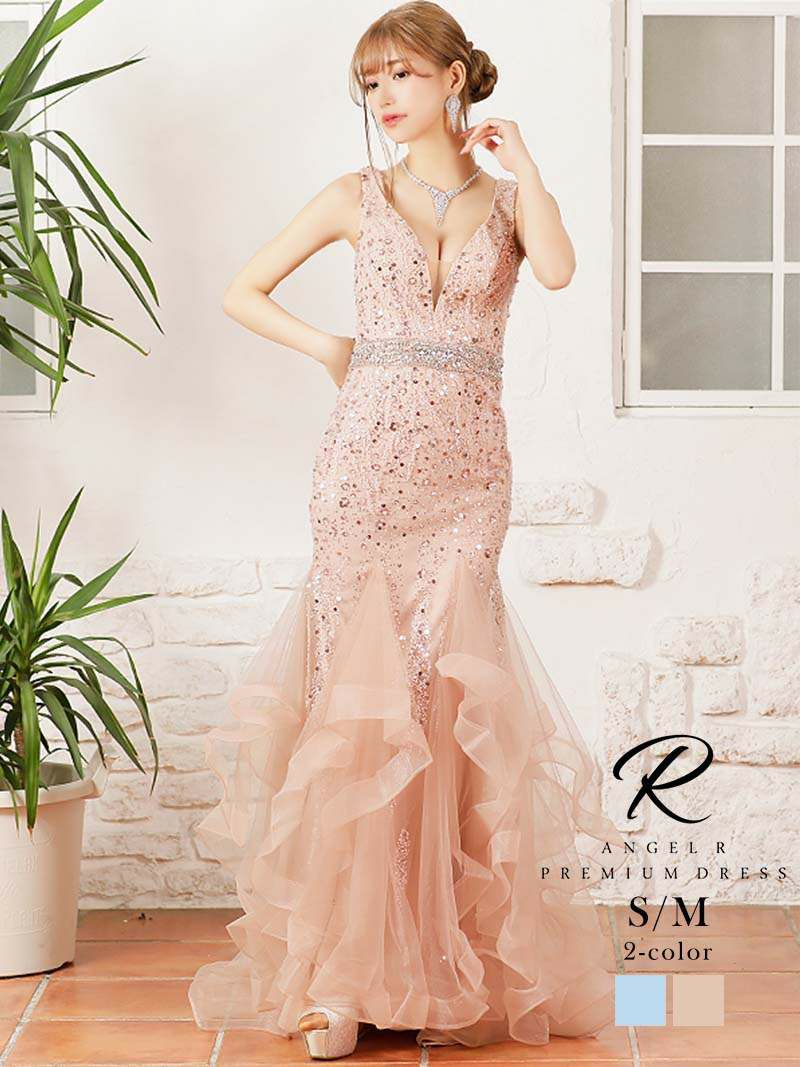 【Angel R PREMIUM/エンジェルアールプレミアム】 ボリュームマーメイドイベントロングドレス
