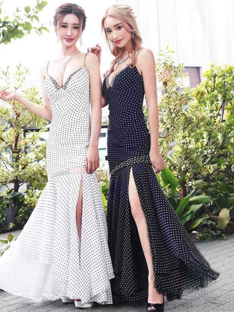 Angel R/エンジェルアール】マーメイドドット柄ロングドレス(S/M