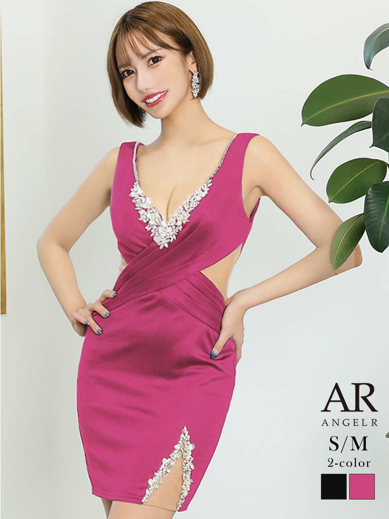 【Angel R/エンジェルアール】バストビジュークロスタックキャバドレス