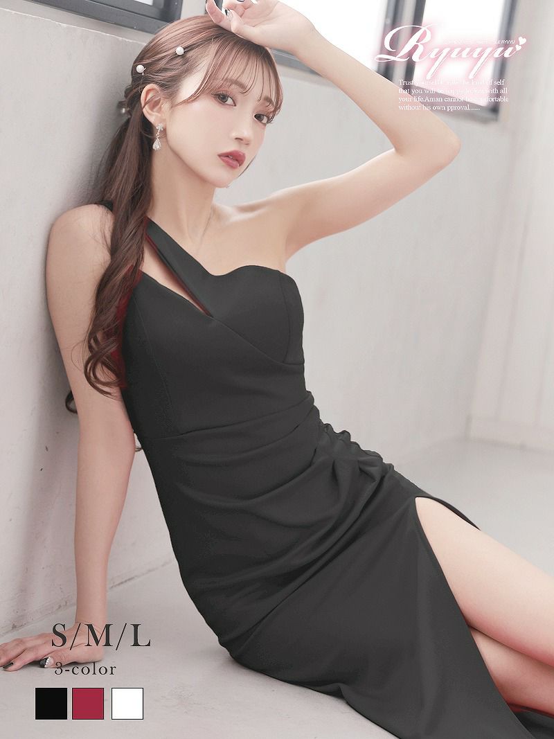 シンプルワンショルミニドレス【Ryuyu】