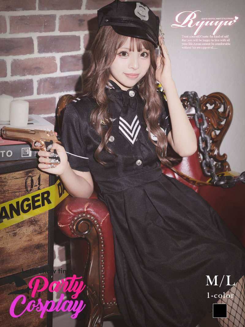 コスプレ 露出控えめ王道ポリス制服コスチューム あいさ 着用 ギャルコスプレ【Ryuyu】