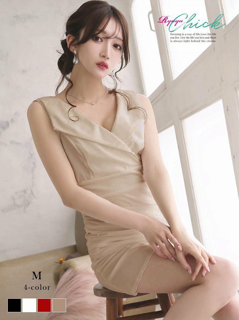 ※一部予約販売※セクシータイトカシュクールタイトミニドレス【RyuyuChick】