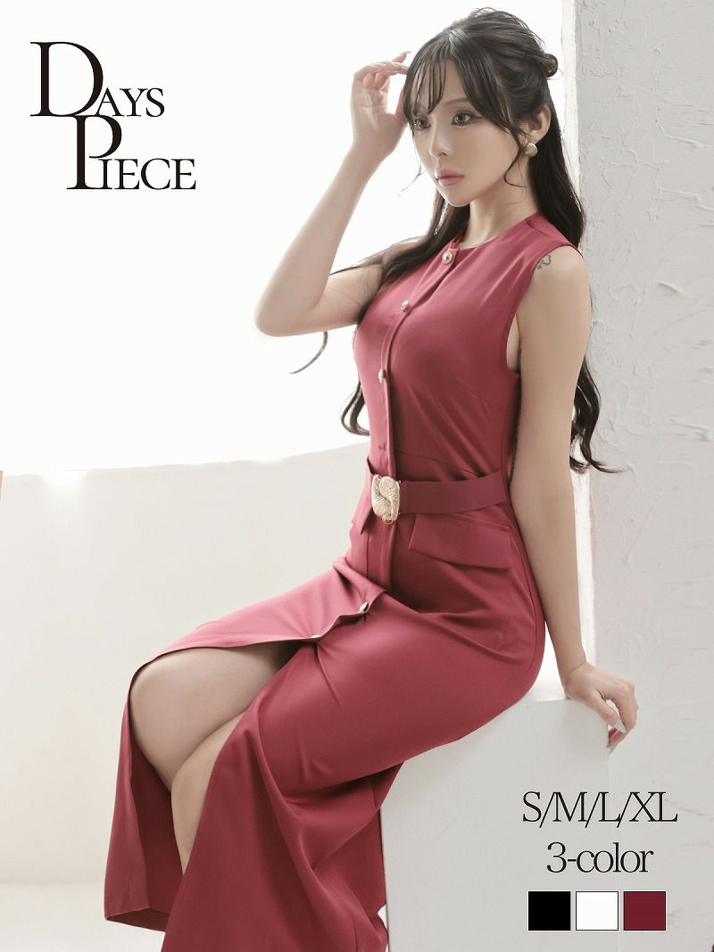 ノースリーブ美シルエミディ丈韓国ワンピース KANO 着用 キャバワンピース【DAYS PIECE】