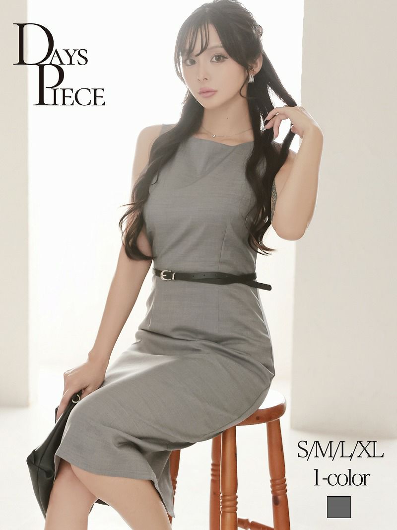 ウエストタック上品タイト韓国ワンピース KANO 着用 キャバワンピース【DAYS PIECE】