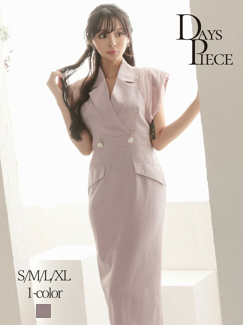 エレガンスシルエット膝丈タイトキャバワンピース KANO 着用 韓国ドレス【DAYS PIECE】